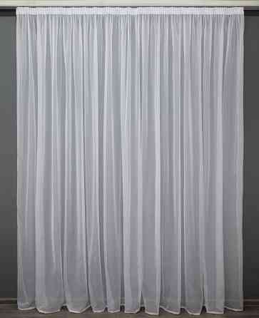 Тюль с тесьмой карандаш VR-Textil н101 Шифон однотонный Белый 600х270 см (44-032) Киев