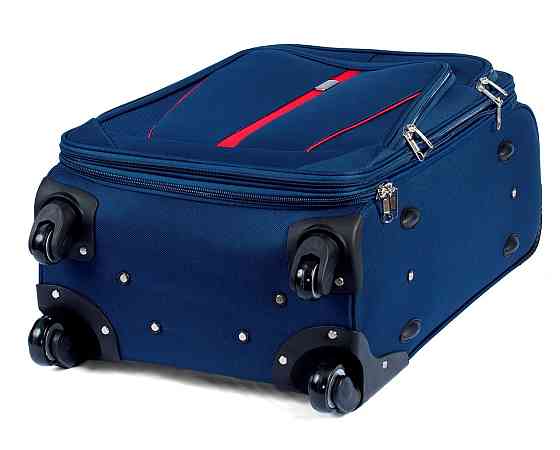 Чемодан тканевый WINGS 1706 средний 65 см темно-синий 4 колеса Киев