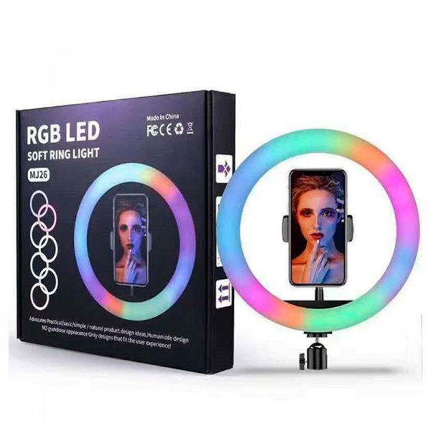 Кільцева лампа для стриму RGB LED RING MJ26, Лампочка кільцева, Кільцева лампа KN-211 кільцеву лампу Київ - фото 10