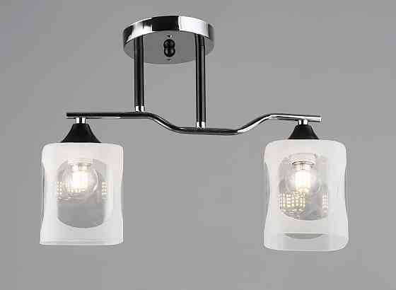 Люстра стельова на 2 плафони VALESO E27 Хром Чорний Скло Сталь K2284/2 Коломия