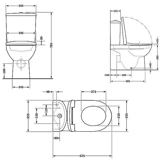 Унітаз підлоговий Qtap Leo Ultra Quiet 620×355×790 мм із сидінням Soft-close, White QTLEO27W49261 Київ