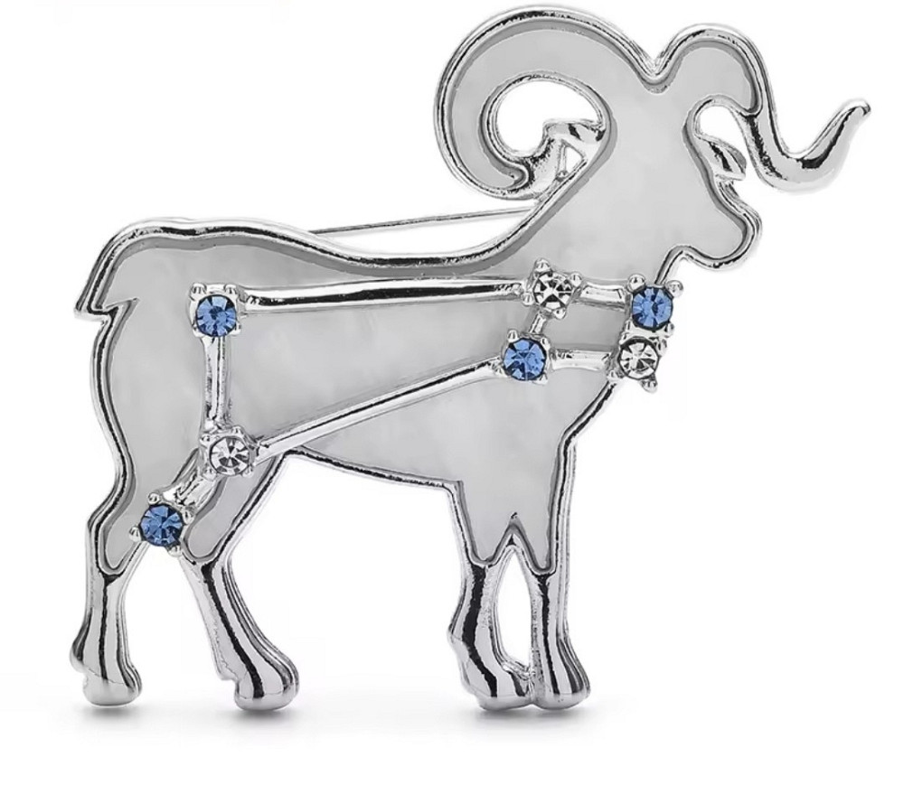 Брошка знак зодіаку "Овен"  Сріблястий Сміла - фото 1