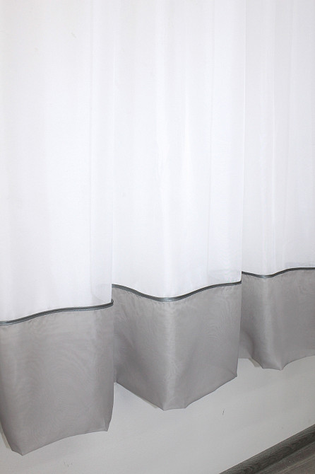 Гардина арка на кухню VR-Textil № 110к белый с серым 270х170 см (52-0248) Киев - изображение 5