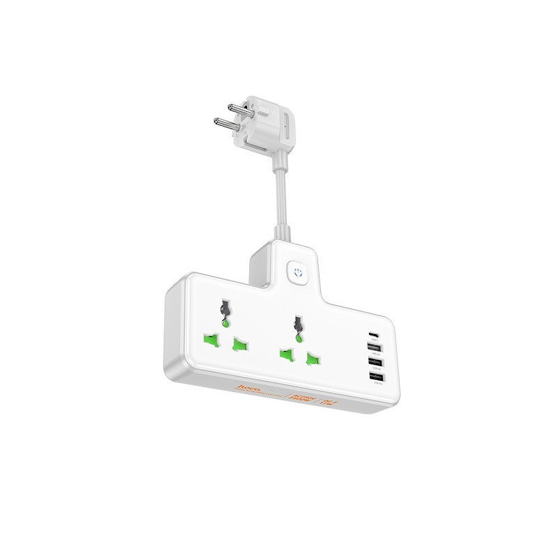 Сетевой удлинитель HOCO AC11A Voyage 2-position expansion socket(1C3A) (8.5 cm) White Киев - изображение 1