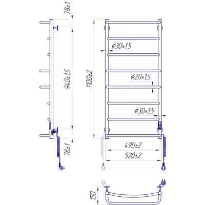 Сушарка для рушників MARIO Люкс НР-І (2.3.0317.10.P) Вінниця