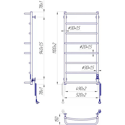 Сушарка для рушників MARIO Люкс НР-І (2.3.0317.10.P) Вінниця - фото 5
