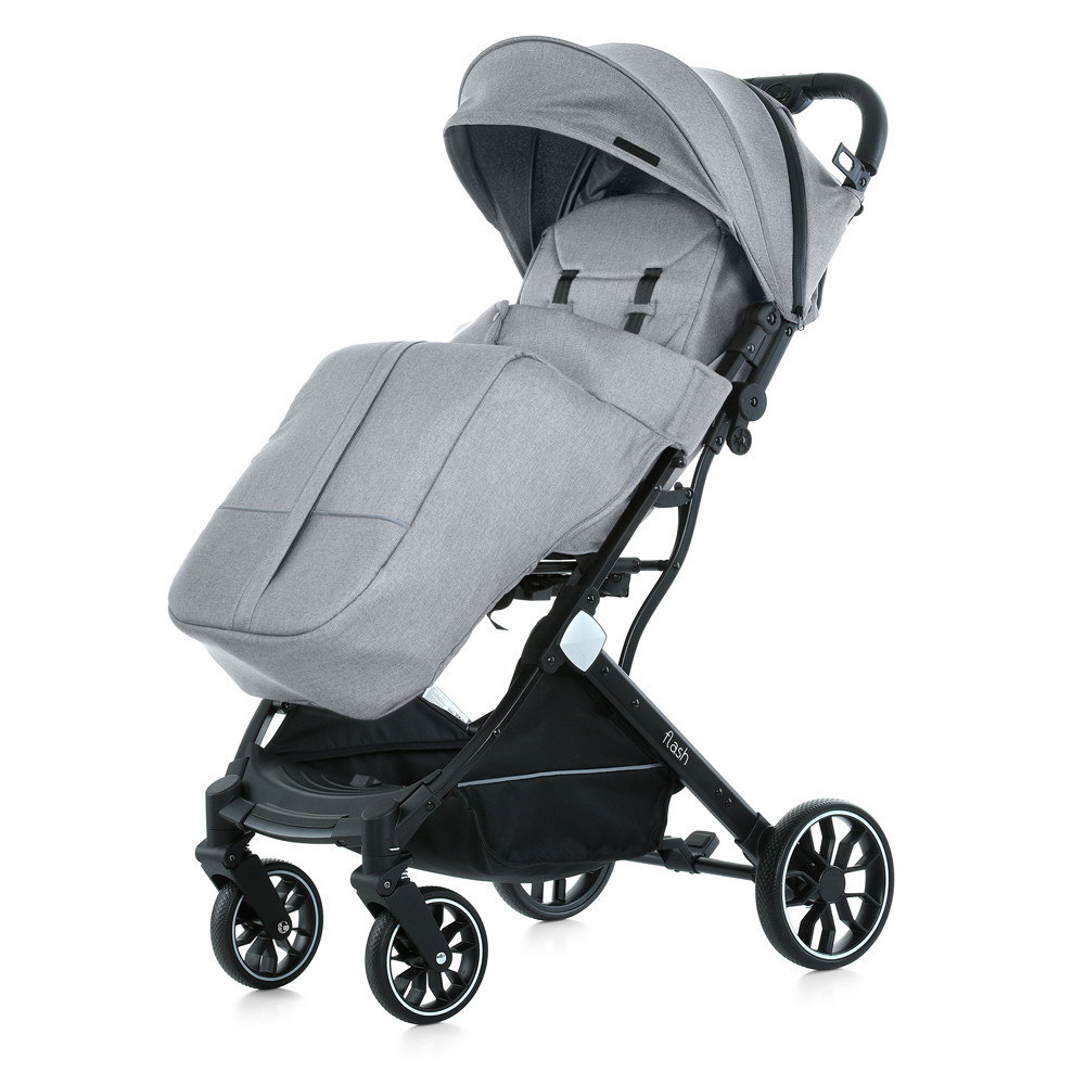 Коляска дитяча FLASH Silver Gray прогулянкова з чохлом на ніжки Сіра (M 5727-1) Чернигов - изображение 6