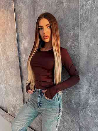 Жіночий базовий лонгслів із мікродайвінгу Шоколад Одеса