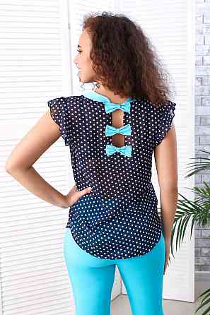 Жіночий брючний костюм «Трініті» оптом | Батал | Розпродаж моделі Блакитний, 50 Київ