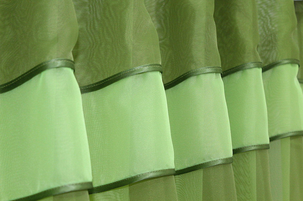 Кухонная занавеска VR-Textil № 018к штора и тюль с ламбрекеном оливковый с салатовым 270х170 см (50-217) Киев - изображение 4