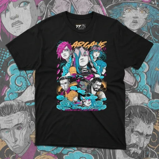 Футболка для підлітка хлопчика з принтом Аркейн Джинкс 2 Розмір 160 Anime10949 Дніпро