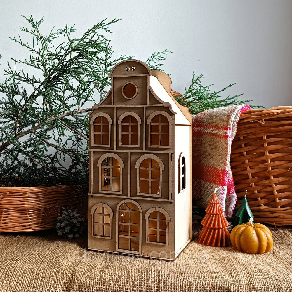 Декоративный домик  с LED подсветкой 33 см Ирпень - изображение 2