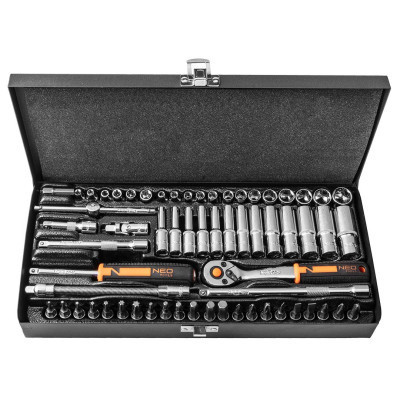 Набор головок Neo Tools 63шт, 1/4", CrV, металлический кейс (10-008) Винница - изображение 11