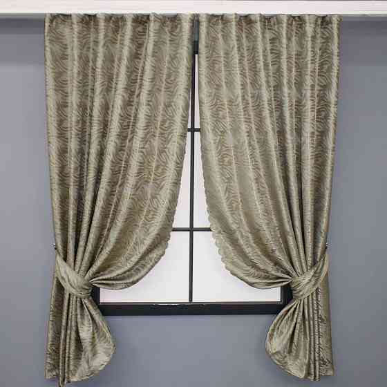 Комплект коротких штор VR-Textil Жакард Magic № 1605ш Бежевий 145х170 см 2 шт (35-0249) Киев