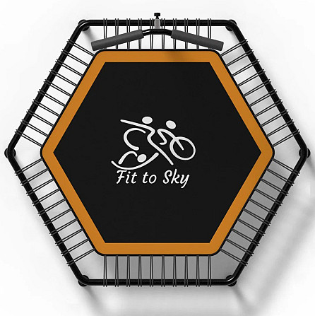 Батут спортивний домашній FitToSky 127 см з ручкою для фітнесу Помаранчевий Київ - фото 4
