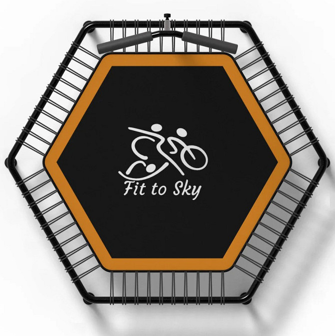 Батут спортивный домашний FitToSky 127 см с ручкой для фитнеса Оранжевый Киев - изображение 4