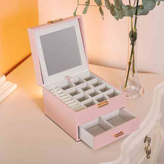 Двоярусна шкатулка для прикрас з еко-шкіри Київ