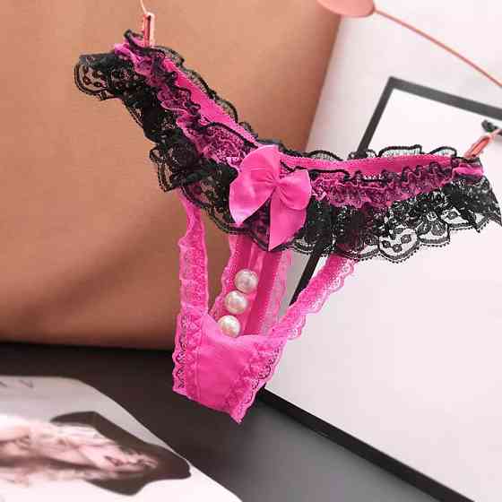 Трусики з намистинками універсальний малиновий Київ