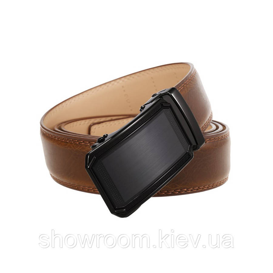 Мужской кожаный ремень с пряжкой автомат Leather Collection (7813) Киев - изображение 3