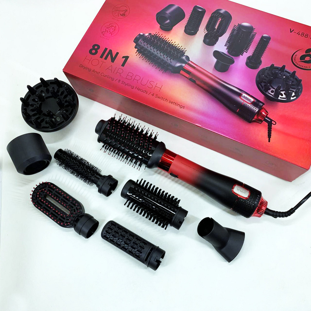 Фени стайлери для волосся VGR 8 в 1 V-488, Фен з різними насадками для укладання, Фен брашинг XB-71 Івано-Франківськ - фото 4
