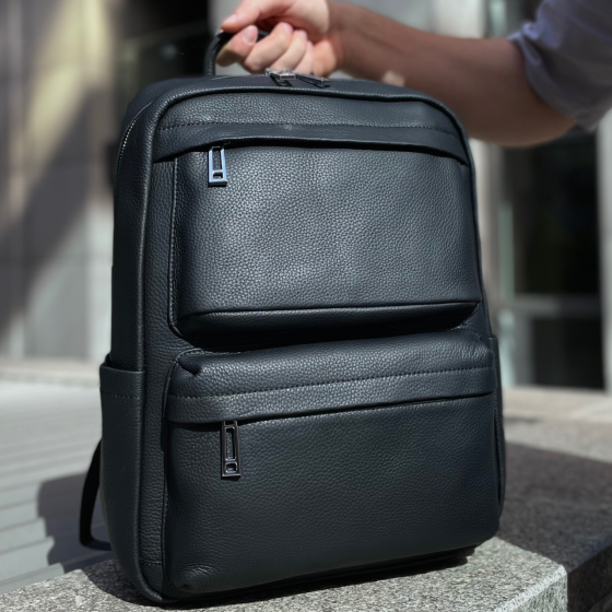 Чоловічий рюкзак для ноутшкіри 40х30х16, сумка наплічна Tiding Bag, чорна Київ