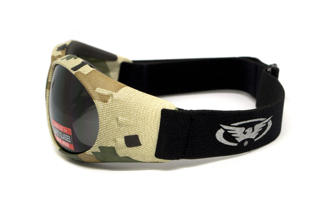 Окуляри захисні з ущільнювачем Global Vision Eliminator Camo Pixel (gray), сірі в камуфльованій оправі Запорожье - изображение 3