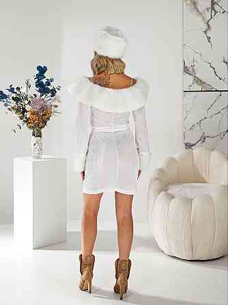 Женский набор снегурочки (платье+шапка+пояс) Білий Одеса