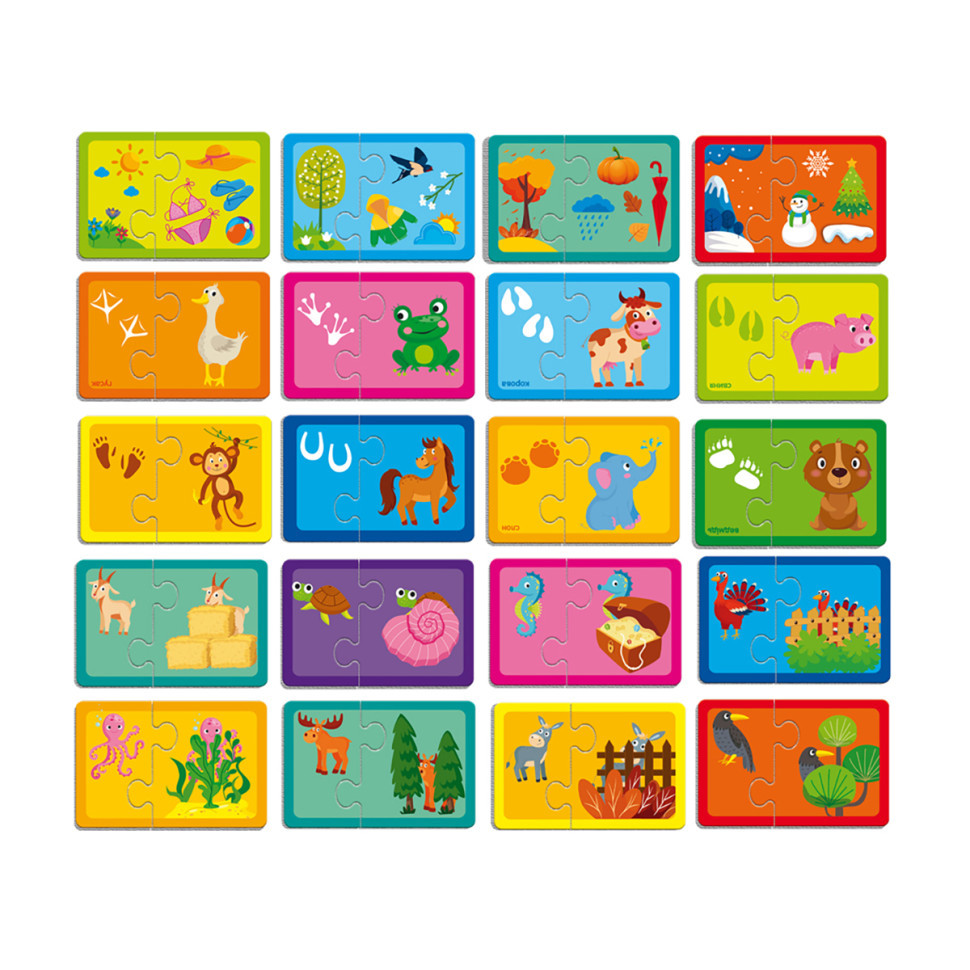 Пазли "Знайди пару. Пори року. Чиї сліди? Хто сховався" VT5003-04 Укр Вінниця - фото 2