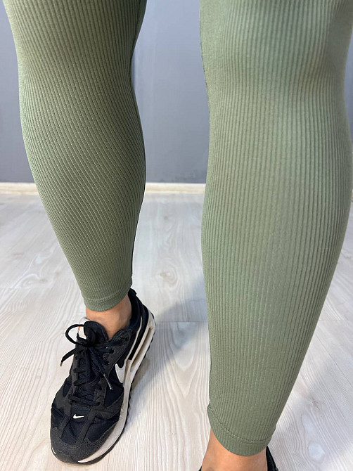 Лосини жіночі LADY HUREM 2247 рубчик широкий утягуючий пояс хакі, хакі, M Київ - фото 9