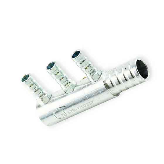 Розподільник форсунок 3ц алюм., глухий кут, вхід d12х2, вихід d6 для Мукачево