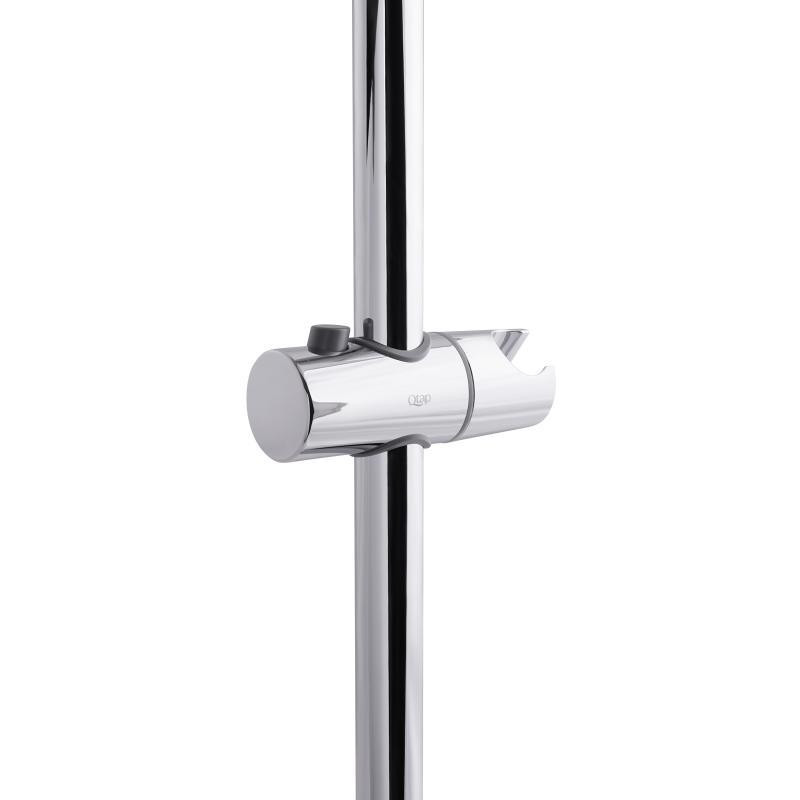 Душевая стойка с держателем из нержавейки Qtap Lepit 665 мм круглая Chrome Харьков - изображение 3