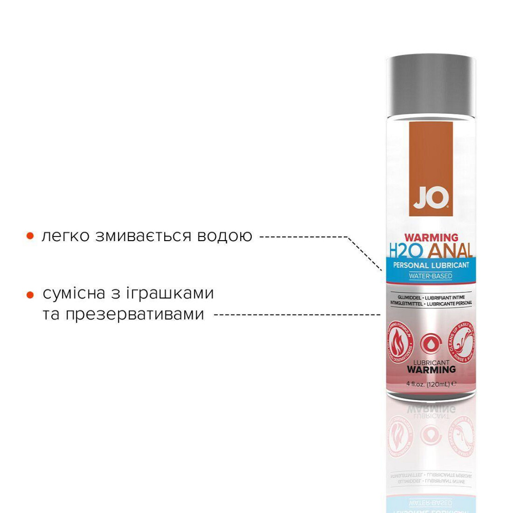 Анальная смазка JO ANAL H2O — WARMING (120 мл) разогревающая, на водной основе Sex Aura Киев - изображение 3