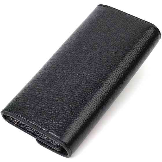 Классический женский кошелек с монетницей на молнии из натуральной кожи Черный (Tony Bellucci) Киев