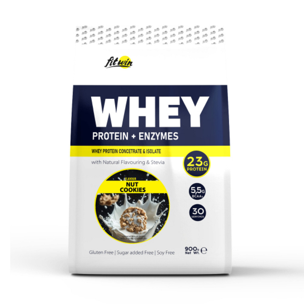 Сывороточный протеин FitWin Whey Protein + Enzymes 900 гр Ореховое печенье Киев - изображение 4