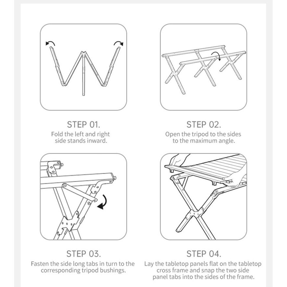 Стіл складаний туристичний Naturehike Simple Star T01 CNK2550JJ018 (89х60 см) вуглецева сталь Бежевий Вінниця - фото 8