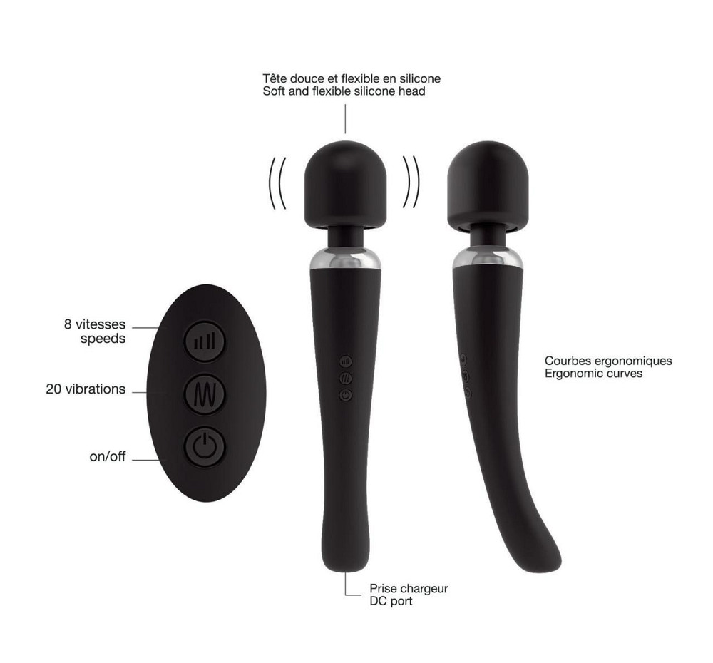 Мощный вибромассажер Dorcel Megawand Black перезаряжаемый, 160 режимов Sex Aura Киев - изображение 4