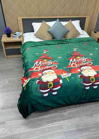 Плед-покрывало 200х230 см с рождественским принтом Разноцветный (87-324) Киев