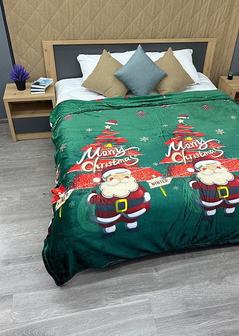 Плед-покрывало 200х230 см с рождественским принтом Разноцветный (87-324) Киев - изображение 5