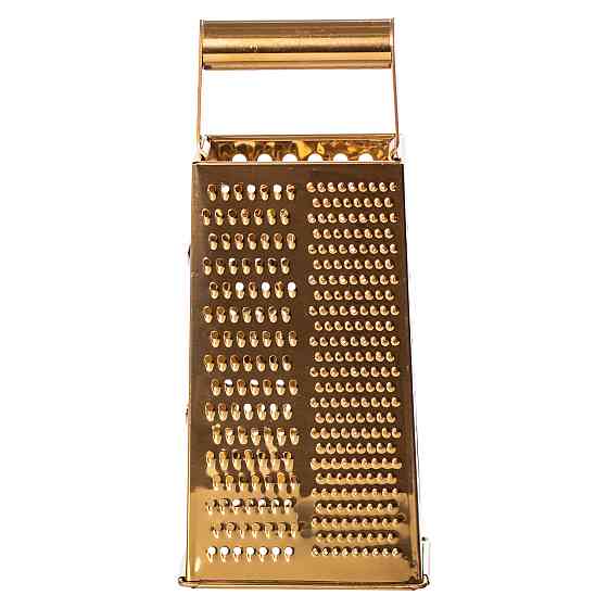 Ding Lanfang Терка ручна чотиристороння 11×8×24 (см) кухонна з нержавіючої сталі Золотиста HP-8 Коломия