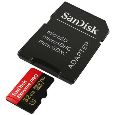 Карта памяти SanDisk 32GB microSD class 10 V30 A1 UHS-I U3 4K Extreme Pro (SDSQXCG-032G-GN6MA) Винница - изображение 4