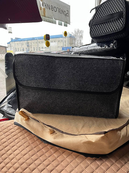 Сумка-органайзер в багажник авто, з фетру, сіра Київ - фото 1
