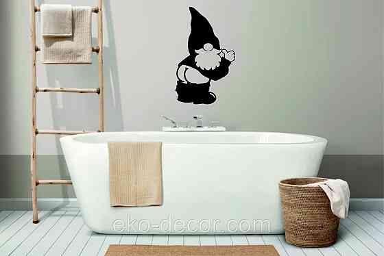 Декоративное настенное Панно «Гном», Декор на стену 70*42 см, Черный Киев