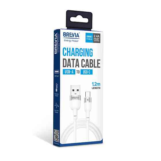 Кабель Brevia USB to Type-C 2,4А 1,2м, білий box (52120WUCC1) Львів