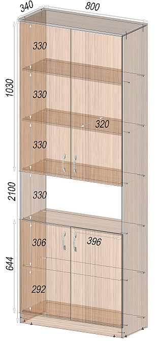 Шкаф ОШК-2, Белый, 800/340/2100 Львов - изображение 3