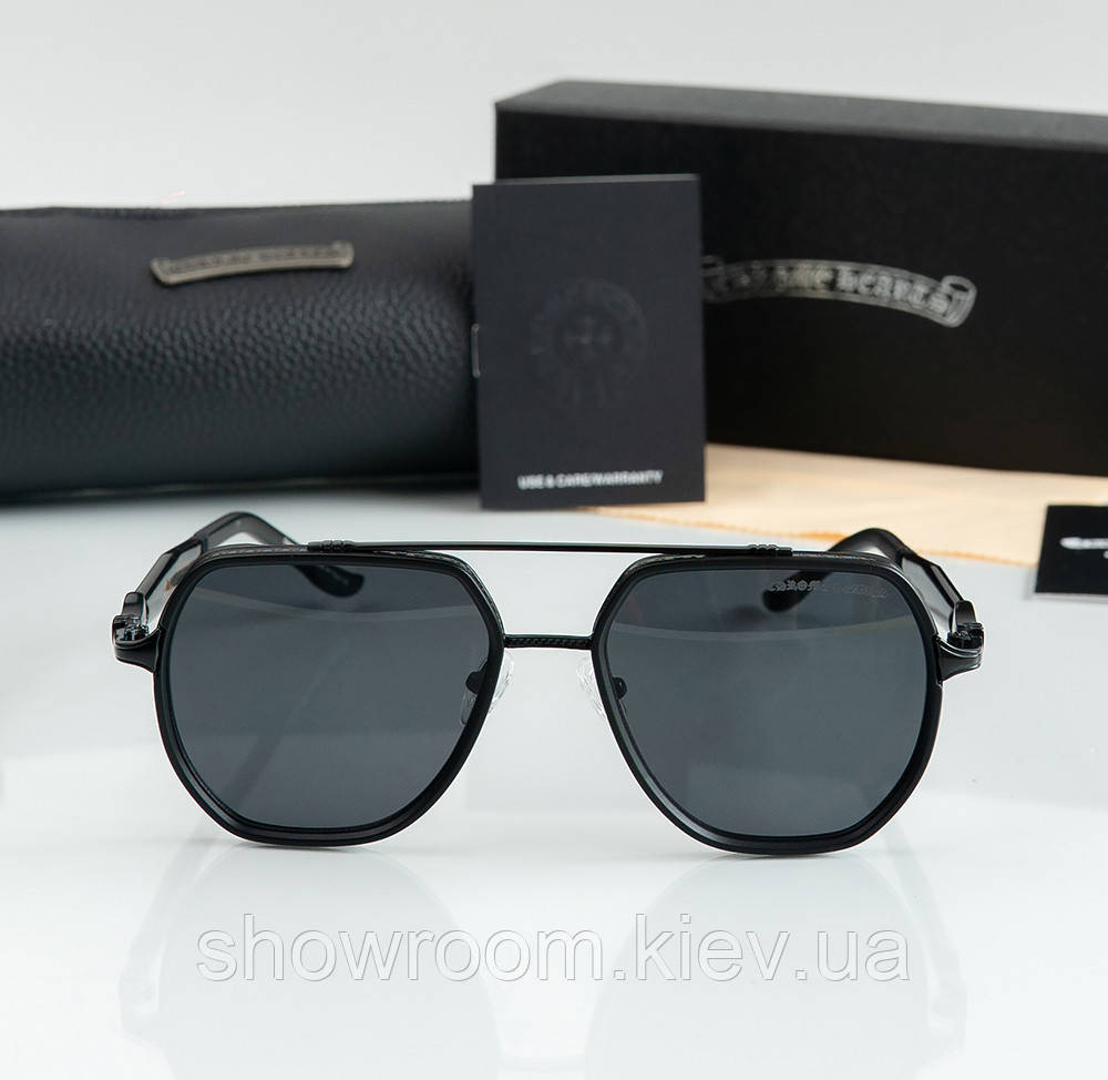 Брендові чоловічі окуляри Chrome Hearts (5221) black Київ - фото 4