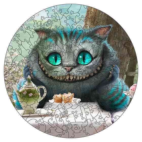 Фігурний пазл з дерева "Аліса Чеширський кіт" PZ010-A4C-AC 75-125 деталей, розмір А4, картонна коробка Вінниця