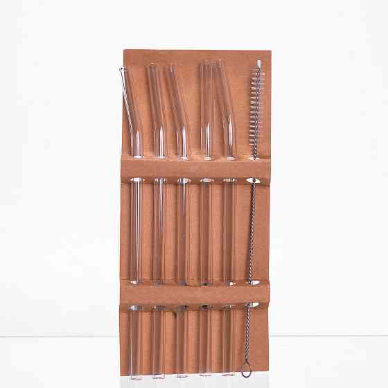 Набір скляних трубочок із щіточкою (5+1) 64486-79 Київ