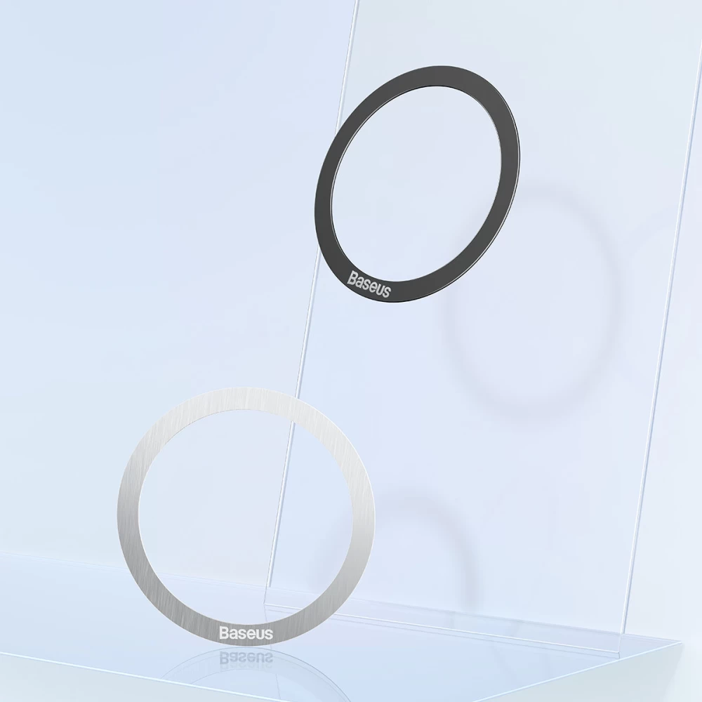 Пластина для магнитного держателя Baseus Halo Series Magnetic Metal Ring（2pcs/pack）Silver Ковель - изображение 9