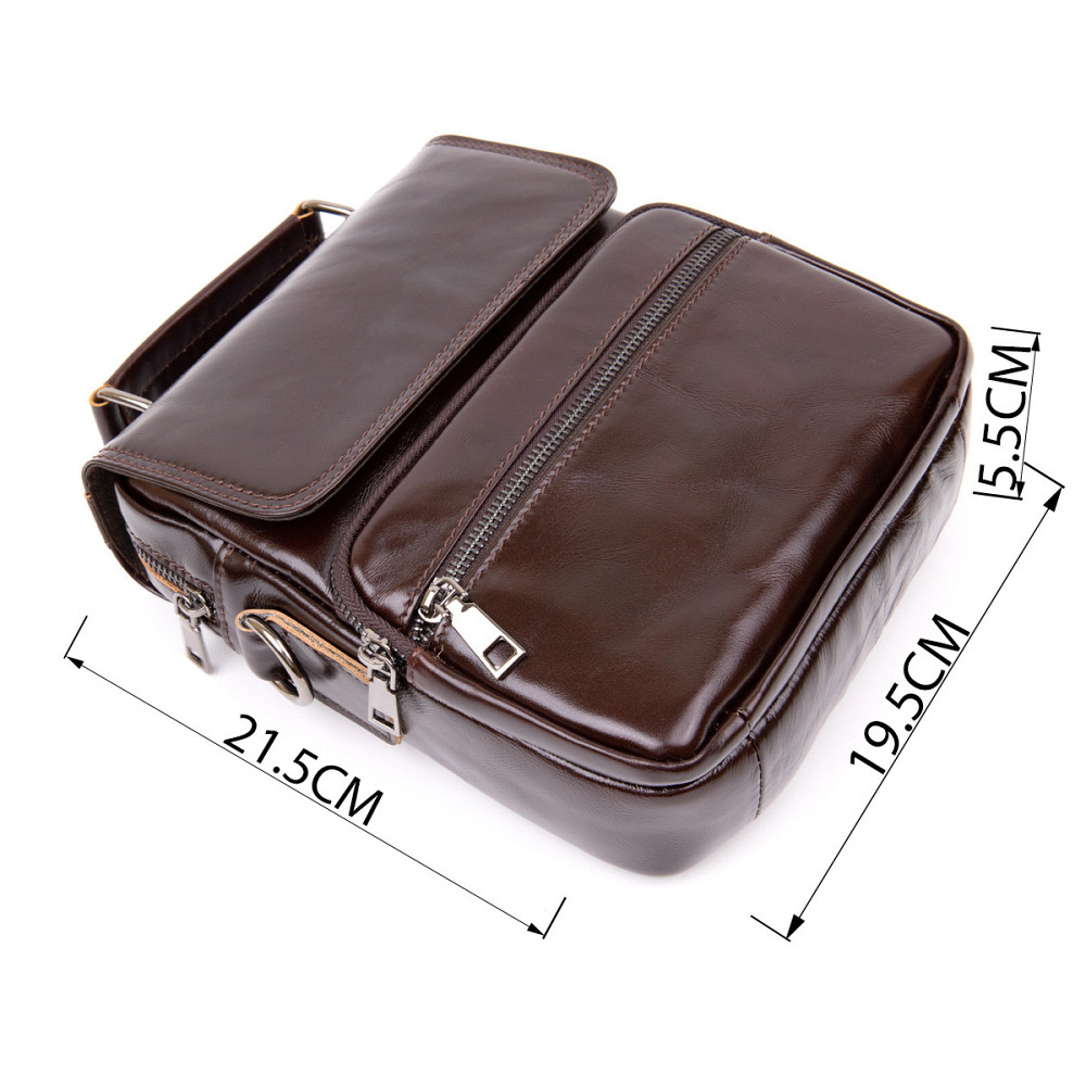 Сумка мужская мессенджер Коричневая (Vintage) Киев - изображение 7