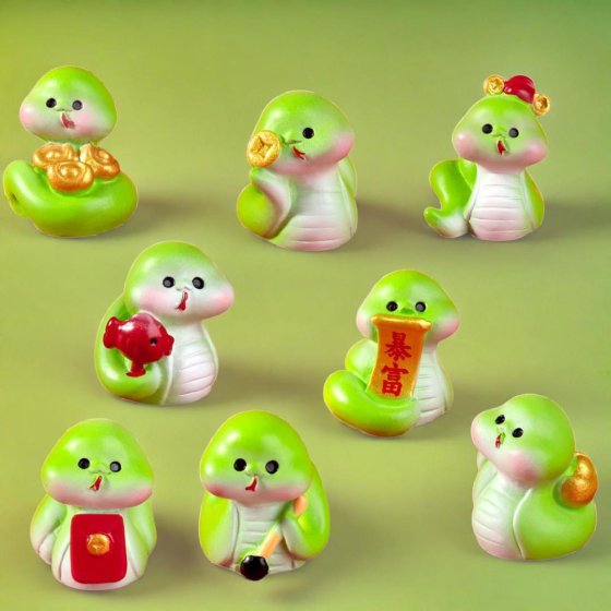 Зелена змія мініатюра 2.4 х 2 см для мінісаду та мікроландшафту No 6 Одеса